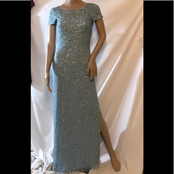 Aidan Mattox  Blue Cowl Back Mother of the Bride - Picture 2 of 8